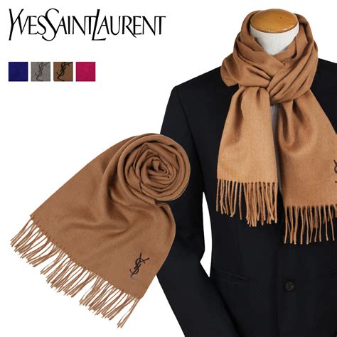 ysl embroidered logo wool scarf|yves saint laurent scarf vintage.